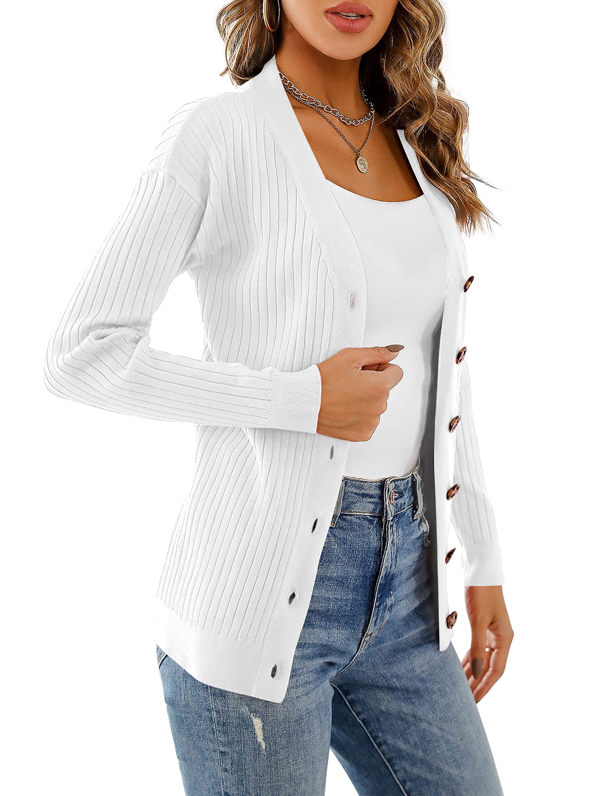 LIENRIDY Women's Knit Cardigan Long Sleeve Button Down Sweater Lightweight Cardigans, S-XL