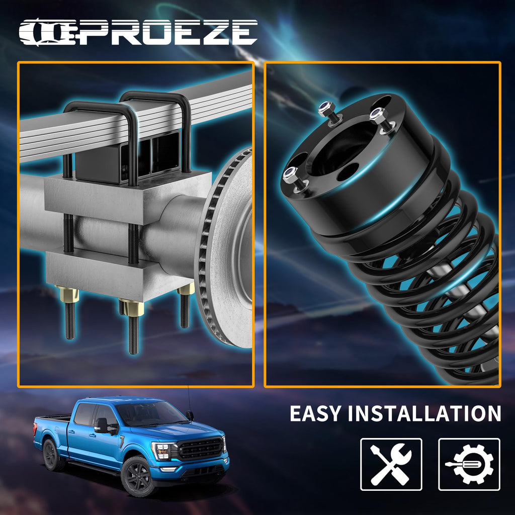 PROEZE 1.5" Front Leveling Lift Kits for 2004-2024 F150 2003-2018 Expedition 2005-2008 Mark LT, 1.5'' Forged Front Strut Spacers Lift Kits