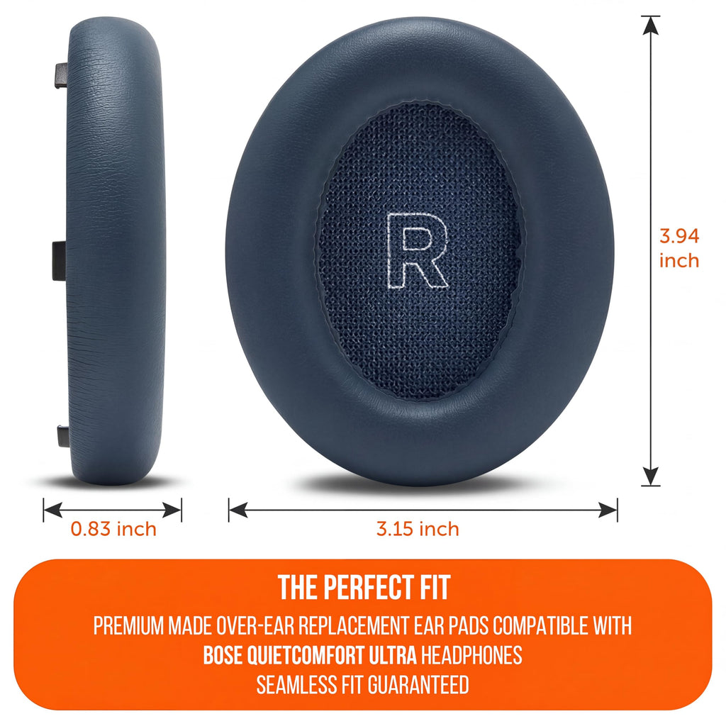 WC PadZ QC Ultra – Upgraded Replacement Earpads Compatible with Bose QuietComfort Ultra Gen 1 & Gen 2 by Wicked Cushions | Enhanced Comfort, Thickness & Durability | 90's Black
