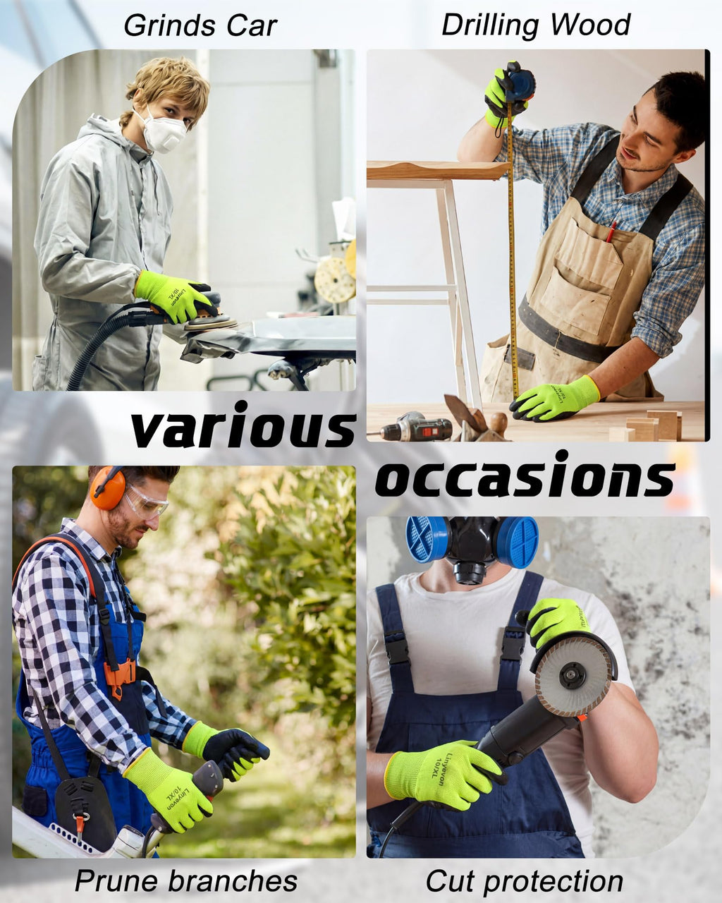 Maxcheck PU Coated Gloves Bulk, Reusable Rubber Safety Gloves for Men Women Work Warehouse, Mechanic, Woodworking