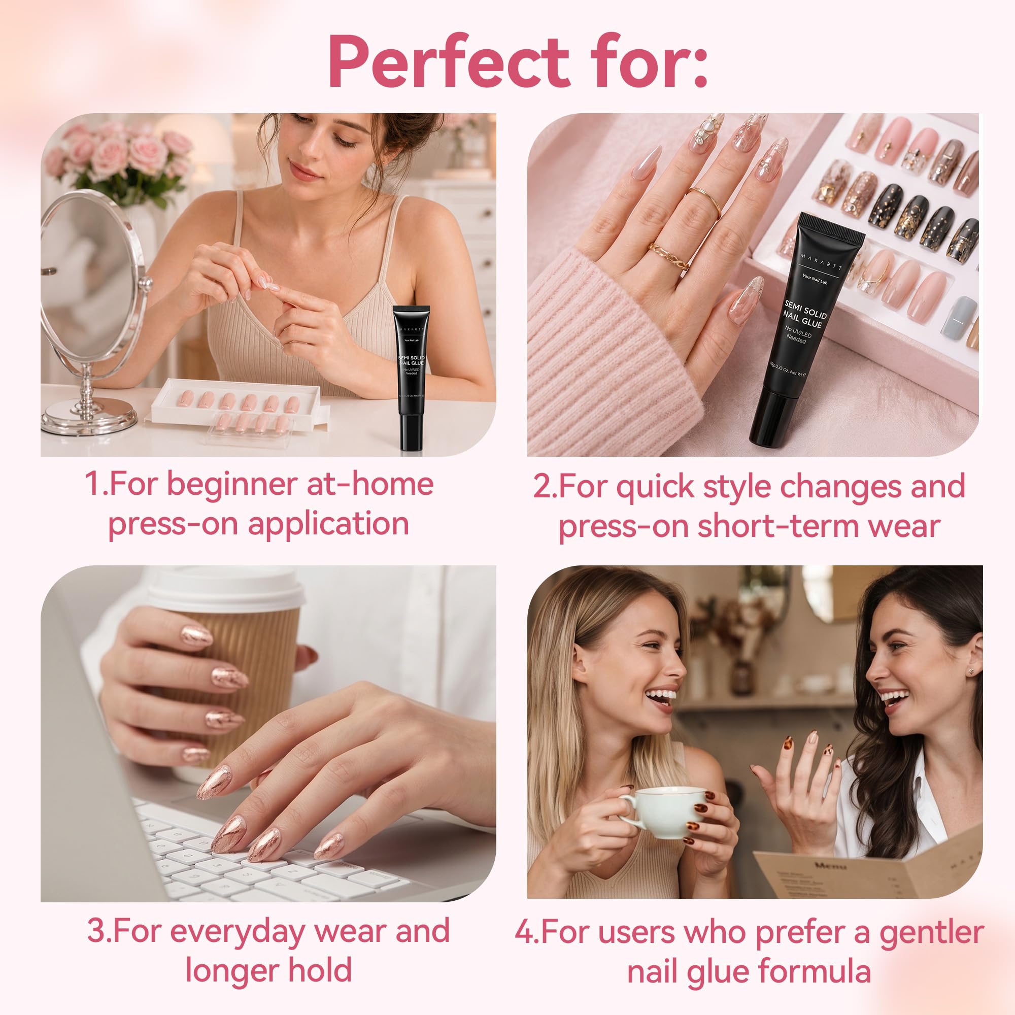 Makartt Rhinestone Glue for Nails: Super Strong Gel Nail Glue for Nail Charms Gems Decorations, 3D Gel Nail Art Bling Jewel Diamonds for Salon & DIY Manicure, 30ML UV Lamp Cured Need Beauty Gifts