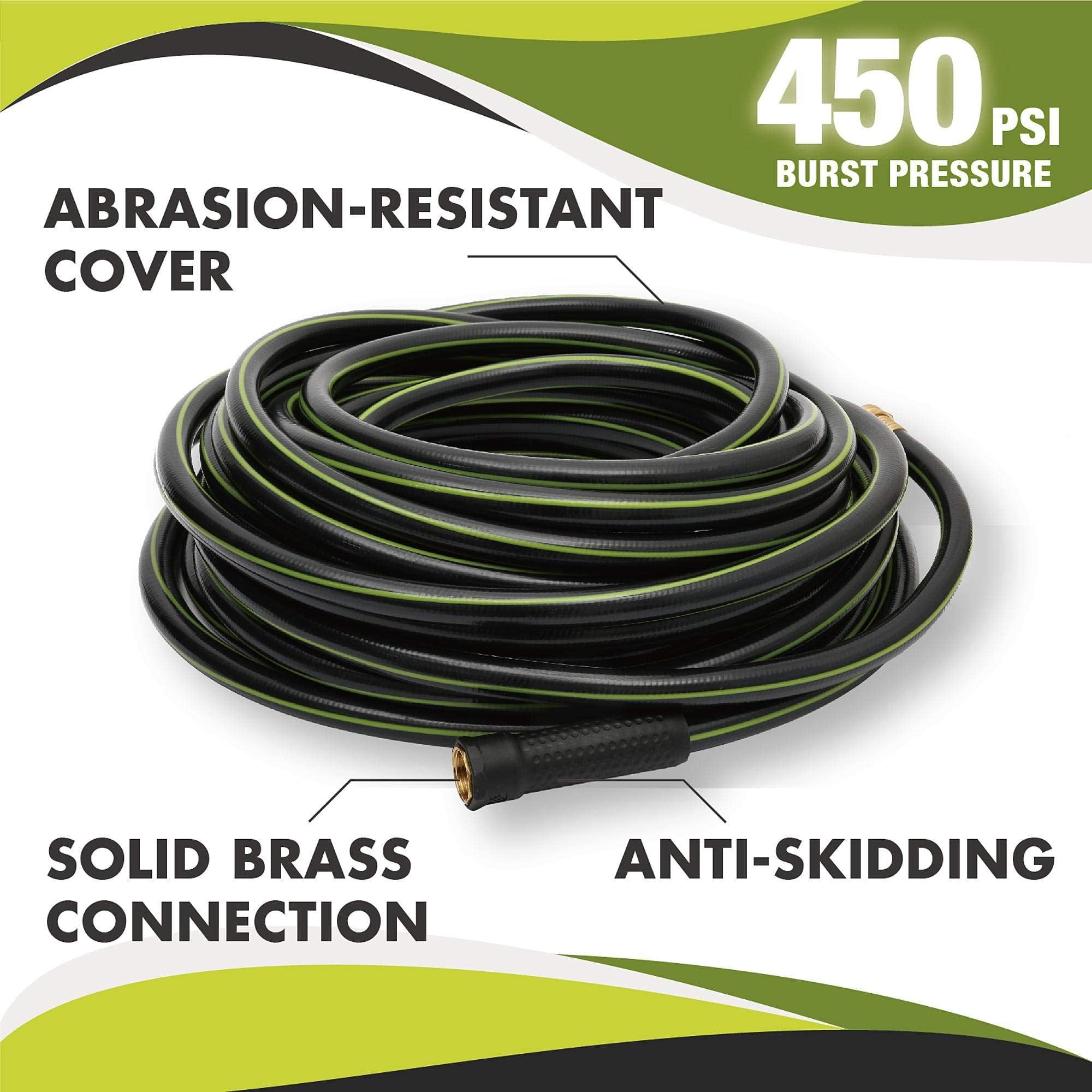 Worth Leader Short Garden Hose 3/4 in. x 2 ft. - Heavy Duty Lightweight PVC Water Hose - Flexible, No Kink, Leakproof, Male to Female Fittings - 200PSI Work & 500PSI Burst, for Lawn & Commercial Use