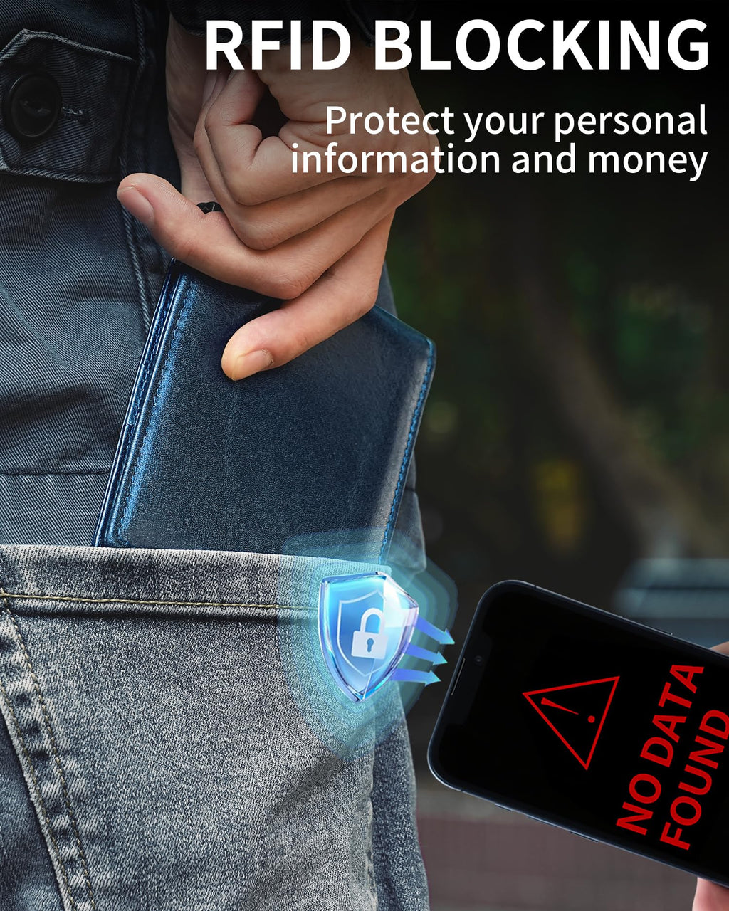 Artpaxy Mens Wallet Genuine Leather Bifold RFID Blocking Wallet for Men with 1 ID Window 13 Card Holders 2 cash pockets 1 Gift Box
