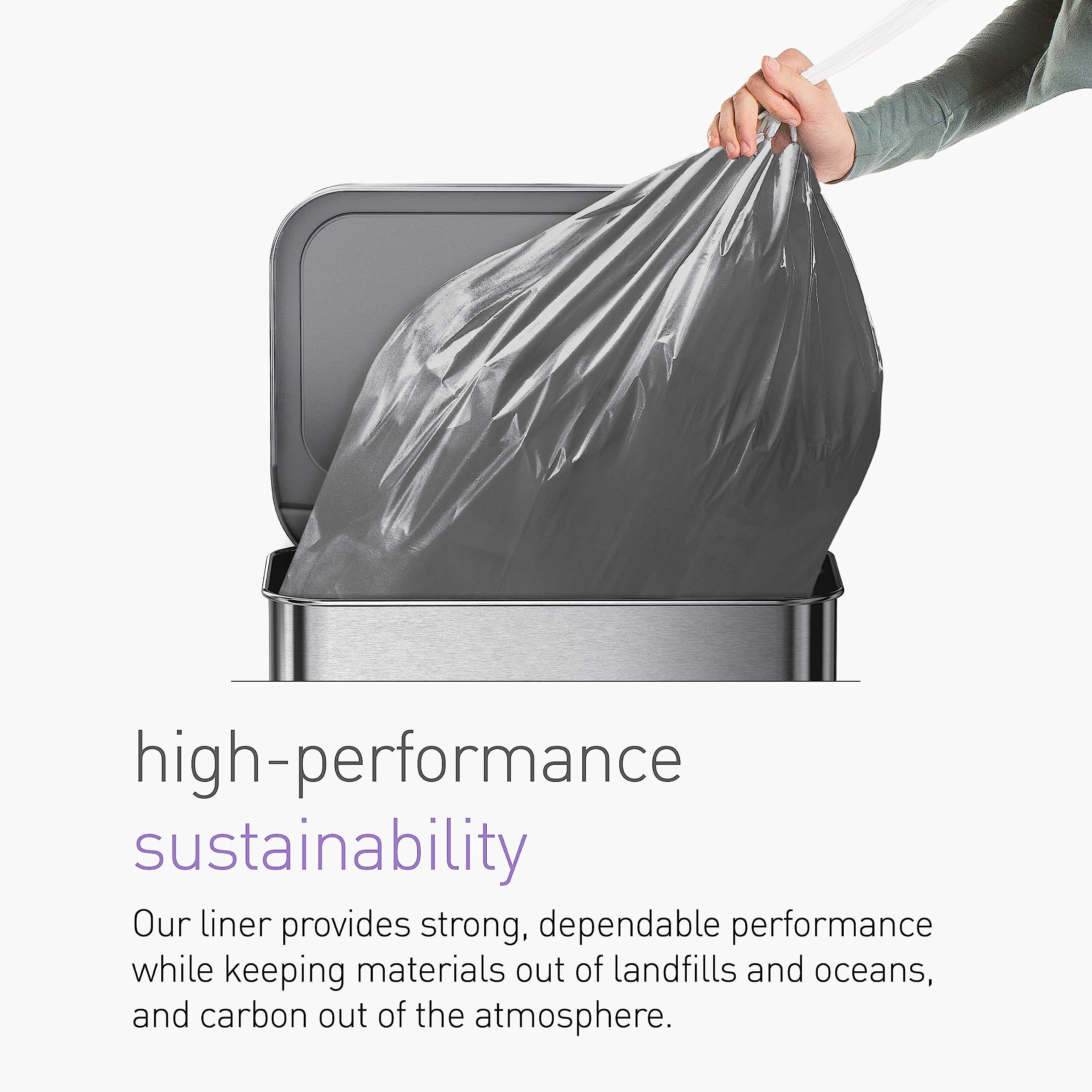 simplehuman Code H 60 Count, Genuine Odorsorb Custom Fit Liners, Drawstring Odor Absorbing Trash Bags in Dispenser Packs, 30-35 Liter / 8-9 Gallon