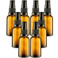 VitalUp Empty Refillable Glass Amber Pump Bottle Ideal for Lotion Cream Essential Oil Travel Small Container - 2 Pack (50ml)