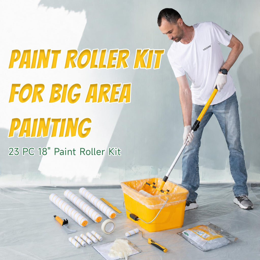 VOOMEY 18 Inch Paint Tray Liner, Plastic Paint Bucket Inner Liner Bags for Paint Roller Kit, 5pcs,Disposable for Quick Cleanup