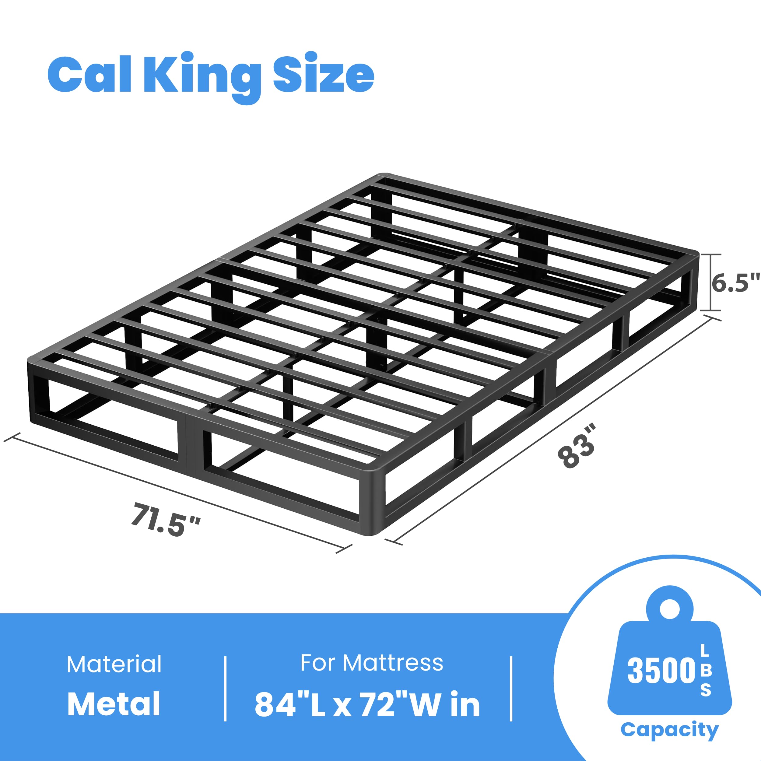 ROIL 10 Inch Twin Box Spring, Heavy Duty Metal Box Spring Mattress Foundation with Fabric Cover, 3500lbs Max Weight Capacity, Easy Assembly, Noise Free, Non-Slip