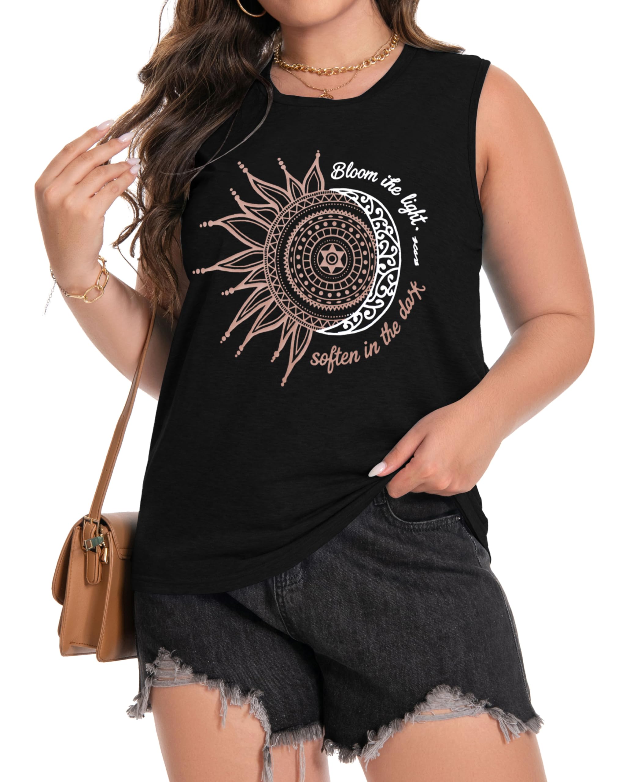 Plus Size Tops for Women Sleeveless Summer Tank Top Loose Fit Casual Tunics Shirts 2026