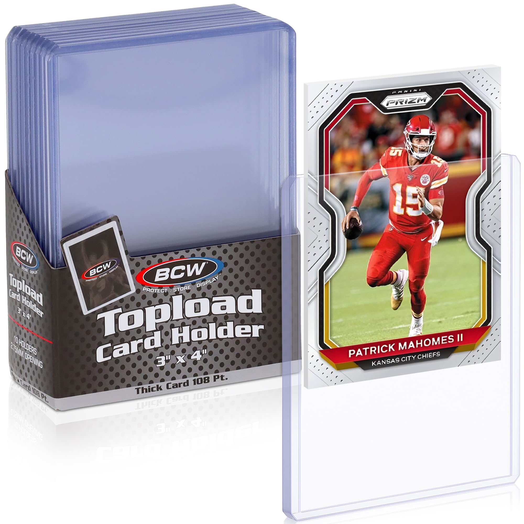 BCW 108 PT. Thick Card Topload Holder - Pack of 1 | Durable Rigid PVC Toploader | Toploaders for Memorabilia, Jersey, Patch, and Relic Cards