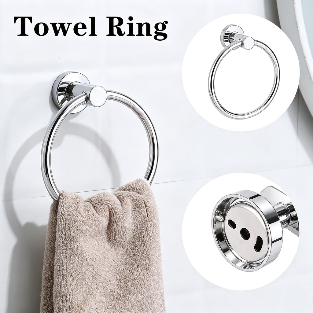 Brushed Gold Bathroom Hardware Accessories Set 5 Piece, Stainless Steel Bath Towel Bar Set 24 Inch,Toilet Paper Holder,Towel Ring Holder,Towel Rack Set,Gold Bathroom Accessories Kit