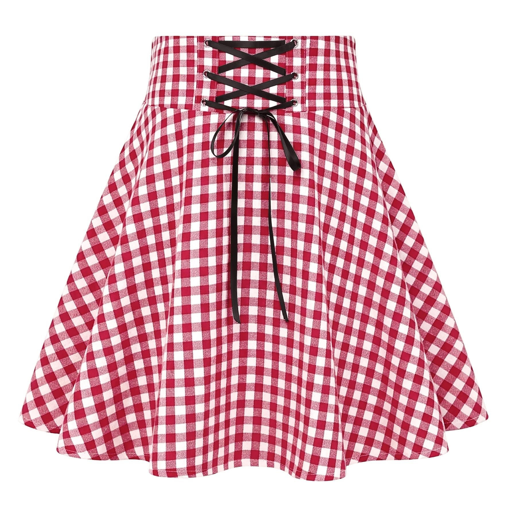 IDEALSANXUN Gothic Plaid Mini Skirts for Women Short High Waist Plaid Skirts