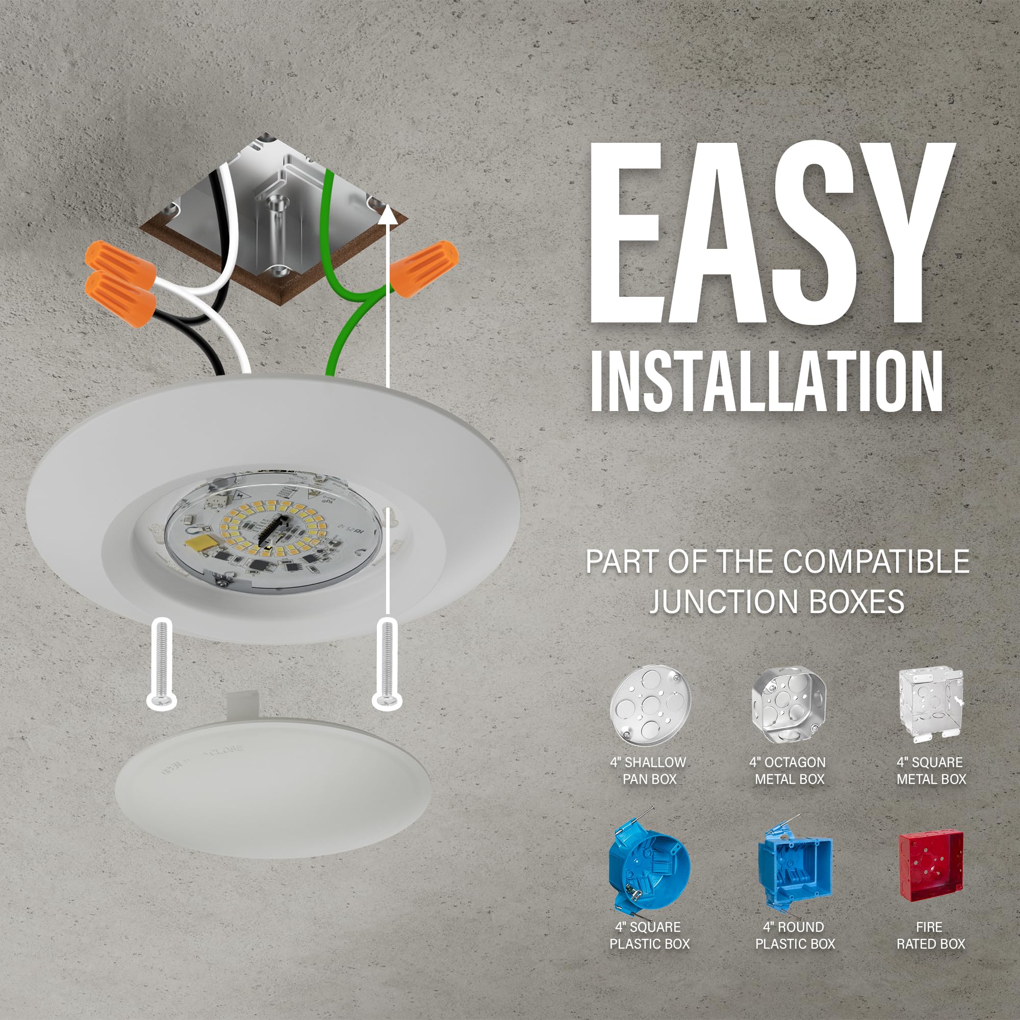 6 Inch LED Low Profile Disk Light with Night Light, 120VAC, 15W, 5CCT Color Changing, 1000LM, Dimmable, ETL, Shower Wet Rated Screw in Flush Mount Ceiling Light, White/1 Pack