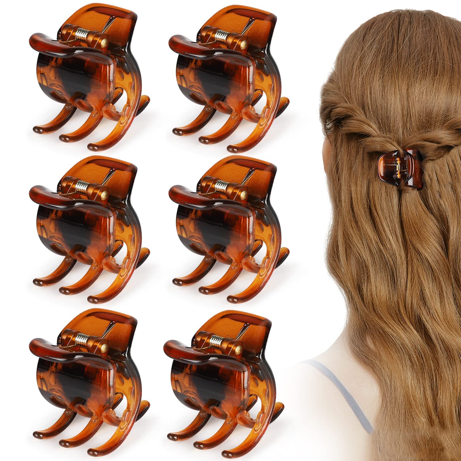 6 Pieces Morhom Jaw Clips, 1.3 Inch Hair Claw Clips for Thick or Medium Hair