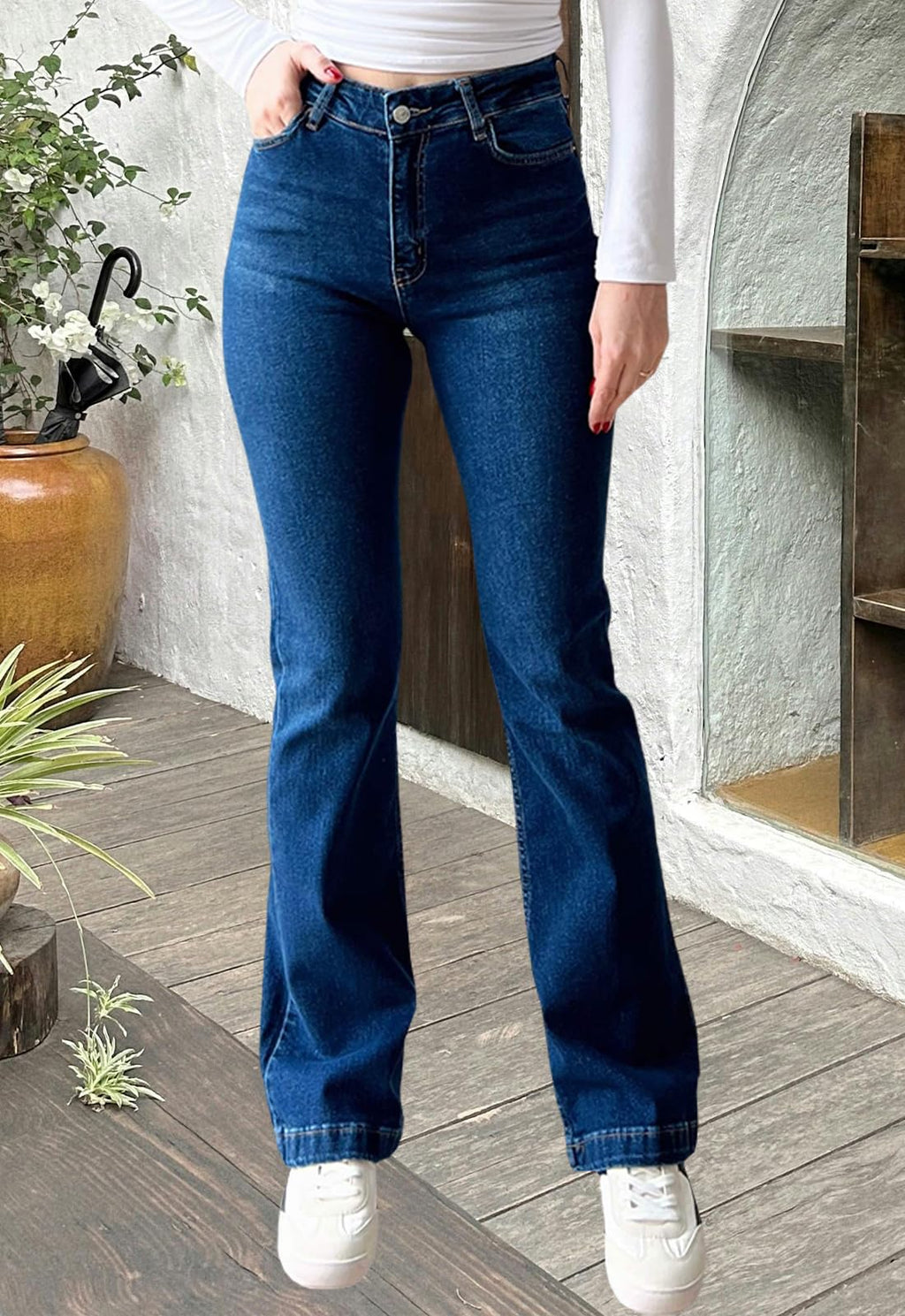 CutieLove Women's Ripped Jeans Bell Bottom Flare Jeans Mid Rise Destroyed Hem Denim Pants
