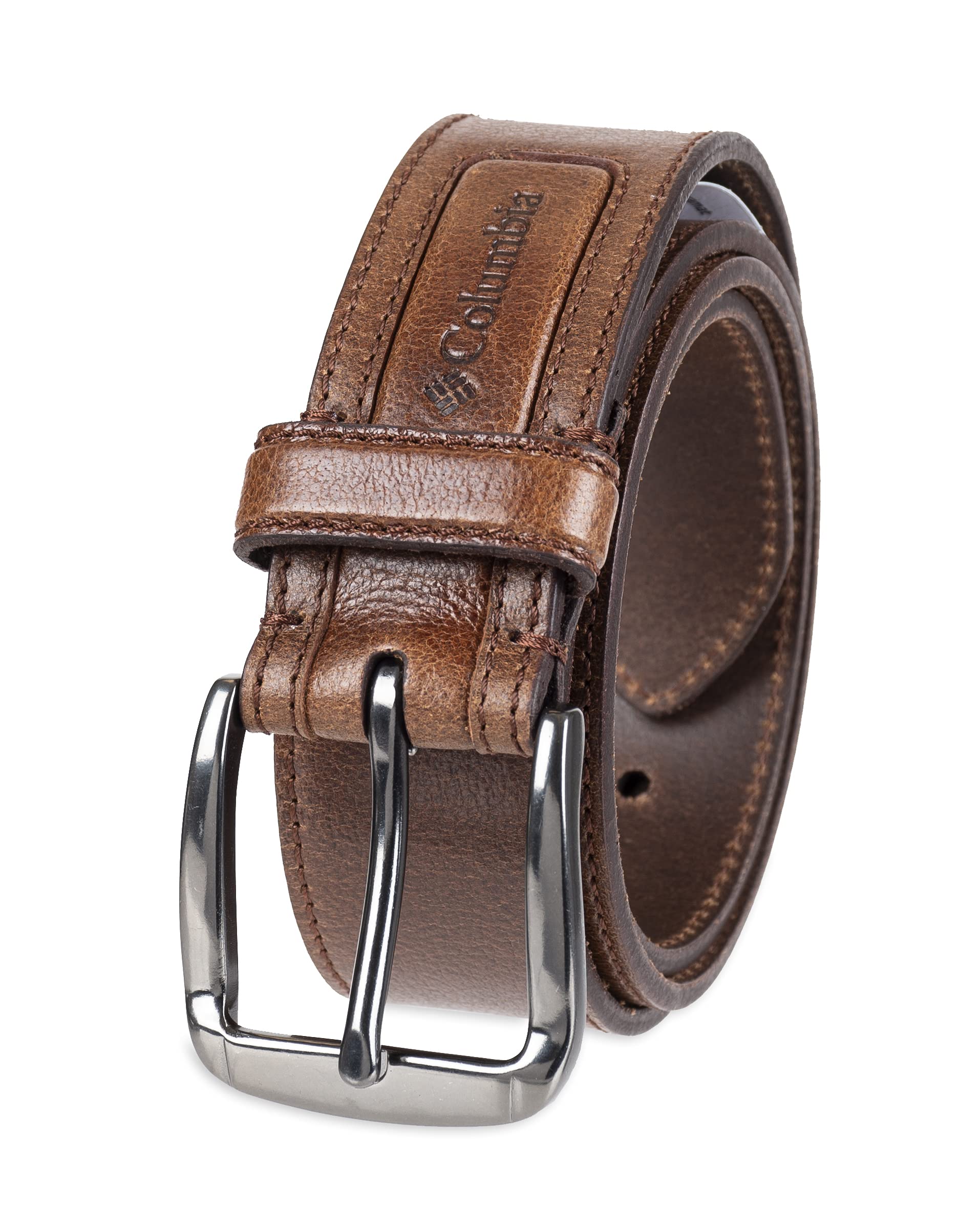Columbia Men's Leather Casual Belt Tan & Brown Classic Style for Everyday Wear