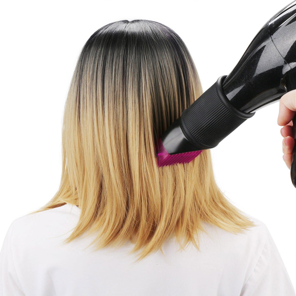 Segbeauty Blow Dryer Comb Attachment, Black Brush Attachments for Hair Dryer Concentrator Nozzle 1.69-1.76in and 2.12in, Pro Hairdressing Styling Salon Tool to Straighten Detangle Curly Natural Hair