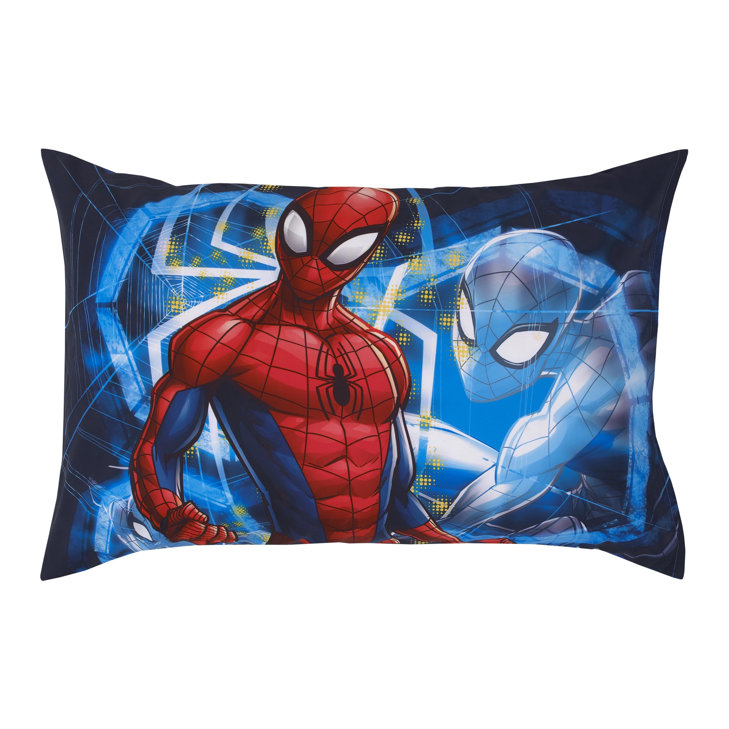 NoJo Marvel The Avengers I Am A Hero Blue, Green, Red, and Yellow 4 Piece Toddler Bed Set - Comforter, Fitted Bottom Sheet, Flat Top Sheet, and Reversible Pillowcase