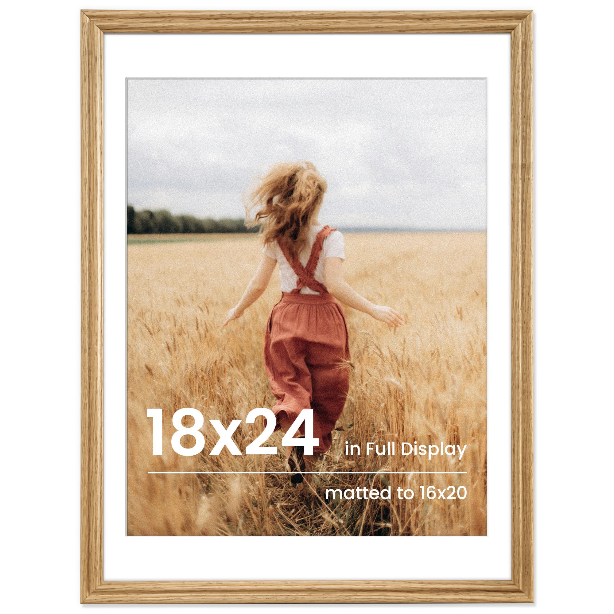 Fun Memories 5x7 Picture Frame with Mat for 4x6 Photo, Solid Elm Wood & Tempered Glass, Rustic Wall & Tabletop Display Frame, Grey, 1 Pack