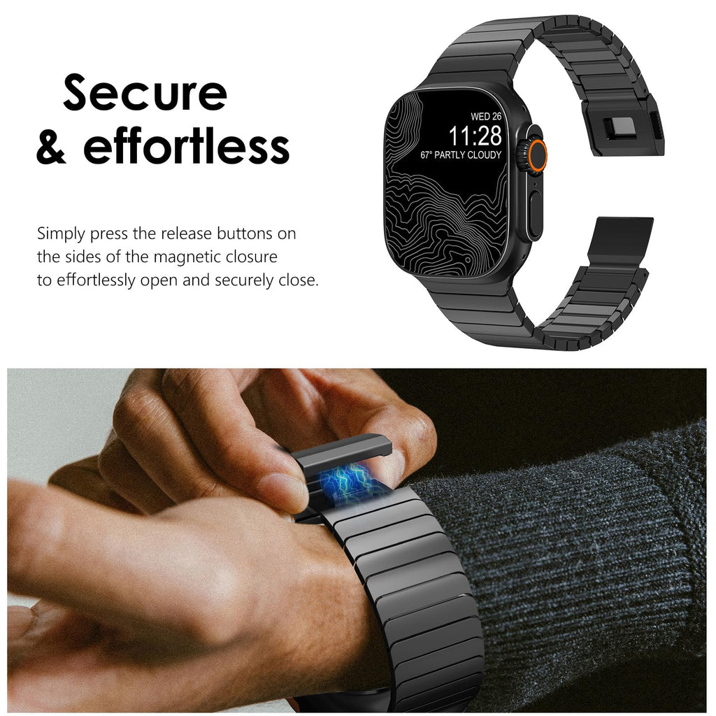 NewWays Titanium & Stainless Steel Link Bracelet for Apple Watch Band Ultra 3 2 1 Band 49mm Series11 10 46mm 42mm 45mm 44mm 41mm 40mm 38mm Series 3-11