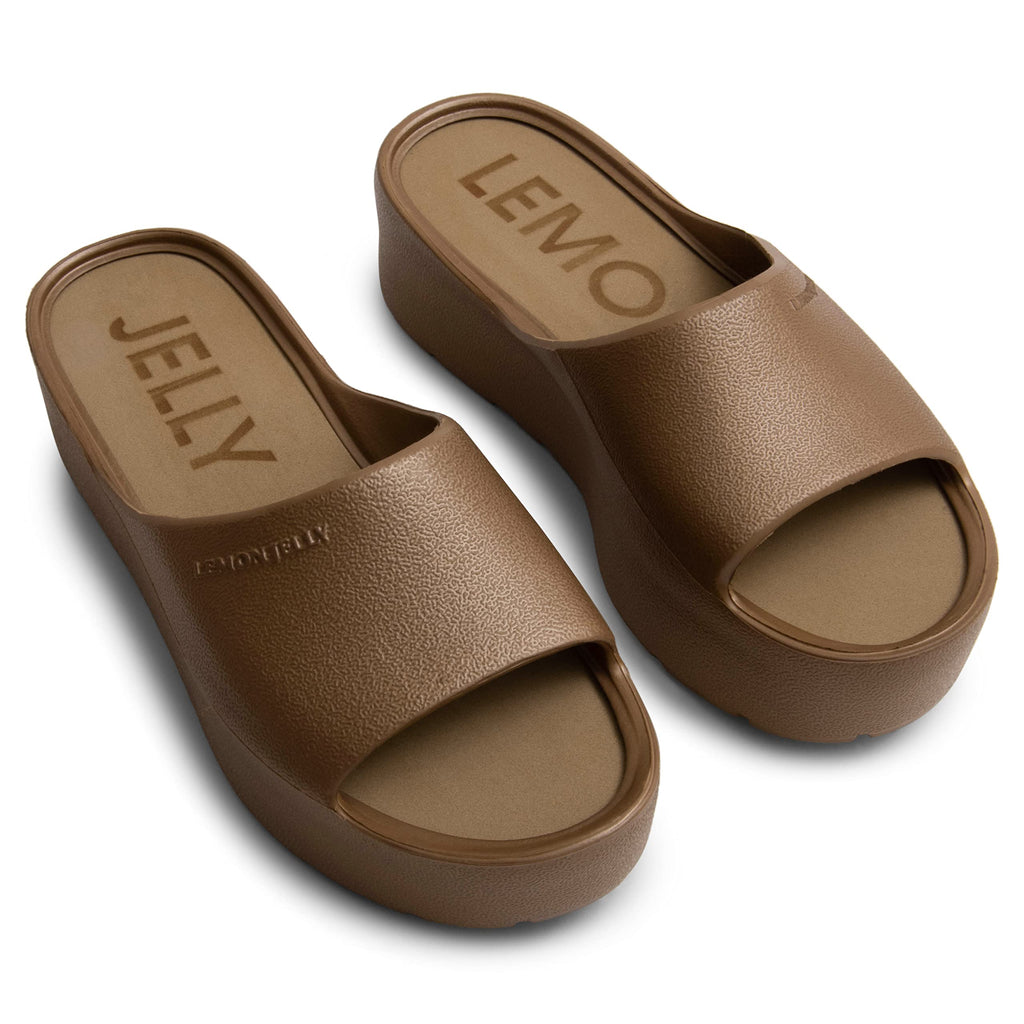 Lemon Jelly Women's Sunny Platform Sandals - Cute Water-Friendly Comfort Wedges for the Beach or Casual Wear - Super Lightweight Slip-On Flip Flops for Ladies