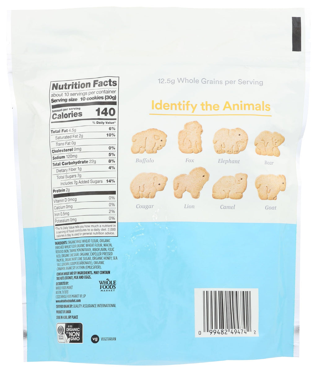 365 by Whole Foods Market, Organic Honey Cinnamon Whole Grain Animal Cookies, 11 Ounce