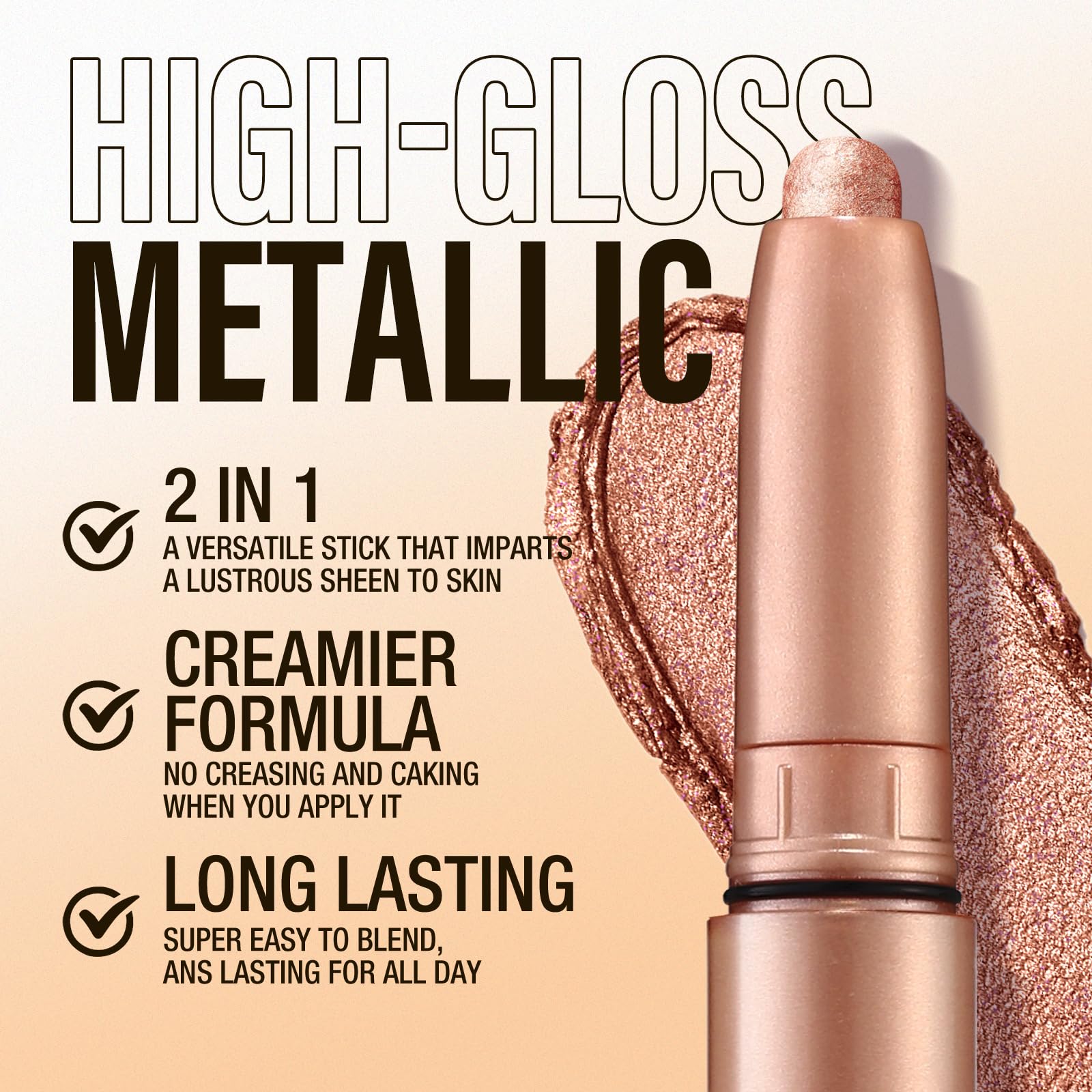 Eyeshadow Stick Set, 2 Colors Matte Professional Bright-Colored Contouring and Highlight Eyeshadow Stick, Cream Waterproof Long Lasting High Pigmented Eye Shadow