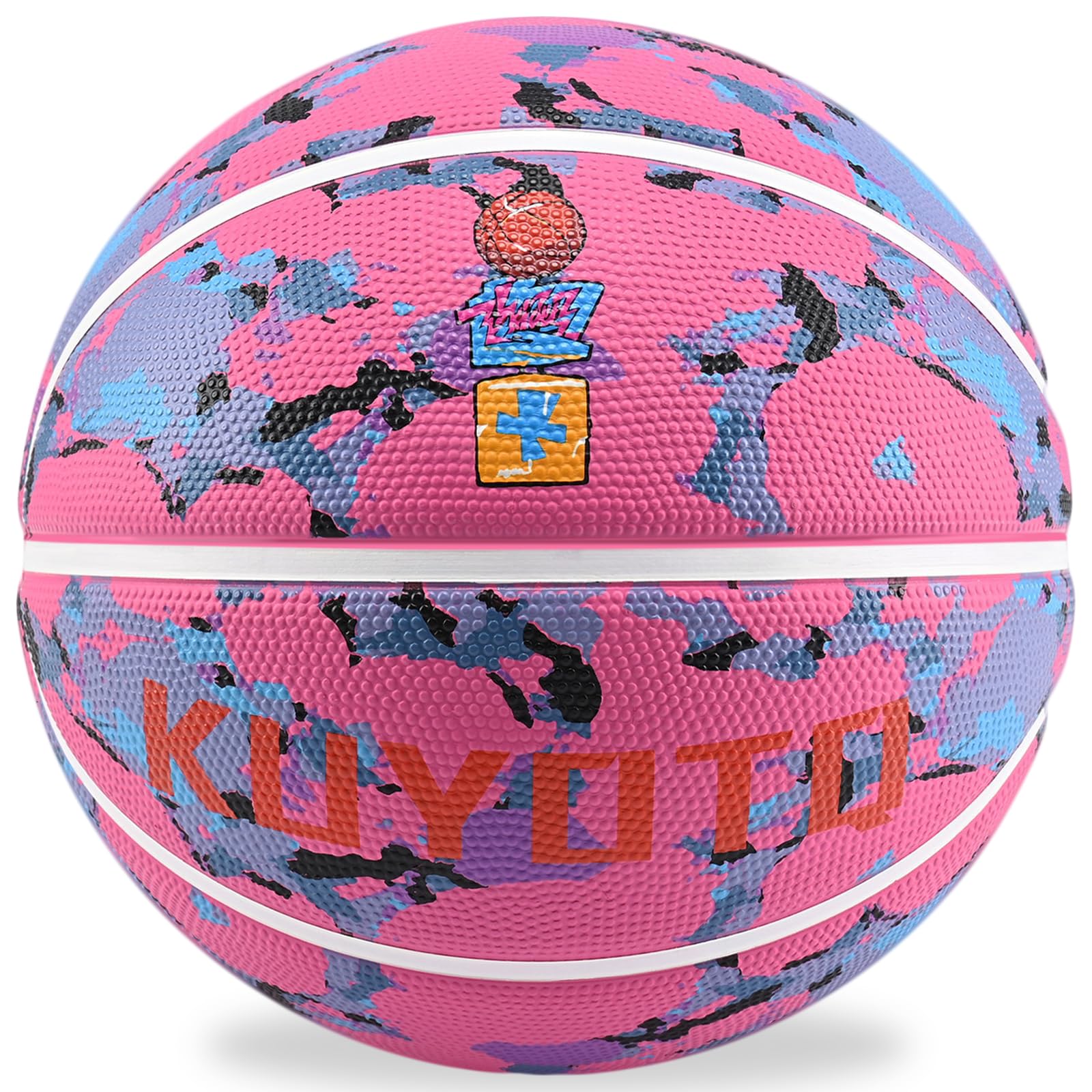KUYOTQ Kids Youth Adult Size 3/4/5/6/7 (22/25.5/27.5/28.5/29.5") Basketball Premium Rubber or Faux Leather Basketball Indoor Outdoor Basketball for Boys Girls Womens Mens Basketball Gifts (Deflated)