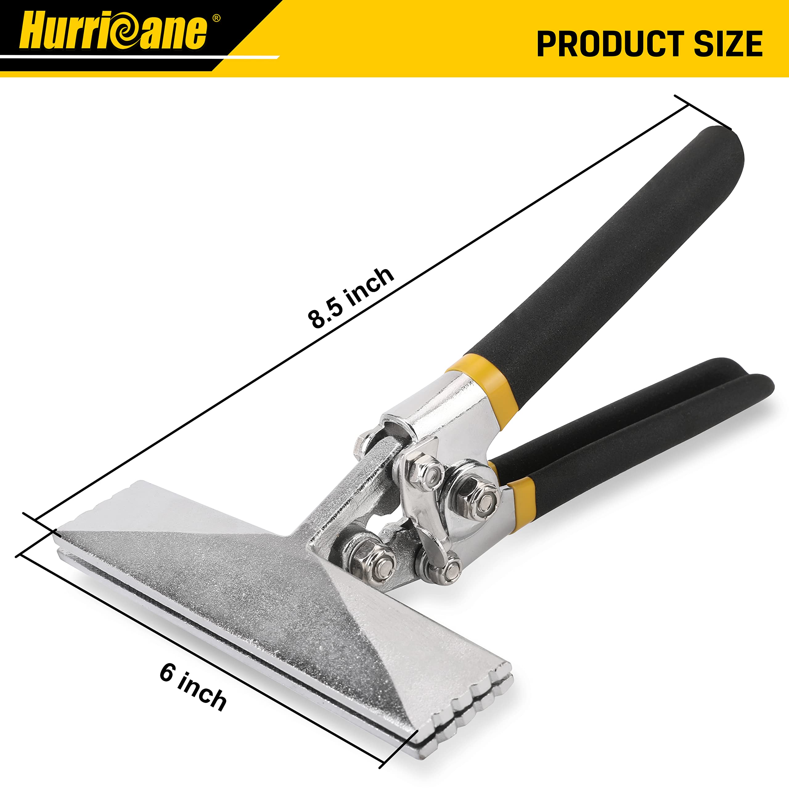 HURRICANE 3inch Sheet Metal Hand Seamer, Heavy Duty Bender for Metal Flattening, Precision Duckbill Pliers and Sheet Metal Tongs, Ideal for HVAC Projects, Ergonomic Straight Flat Smooth Jaw