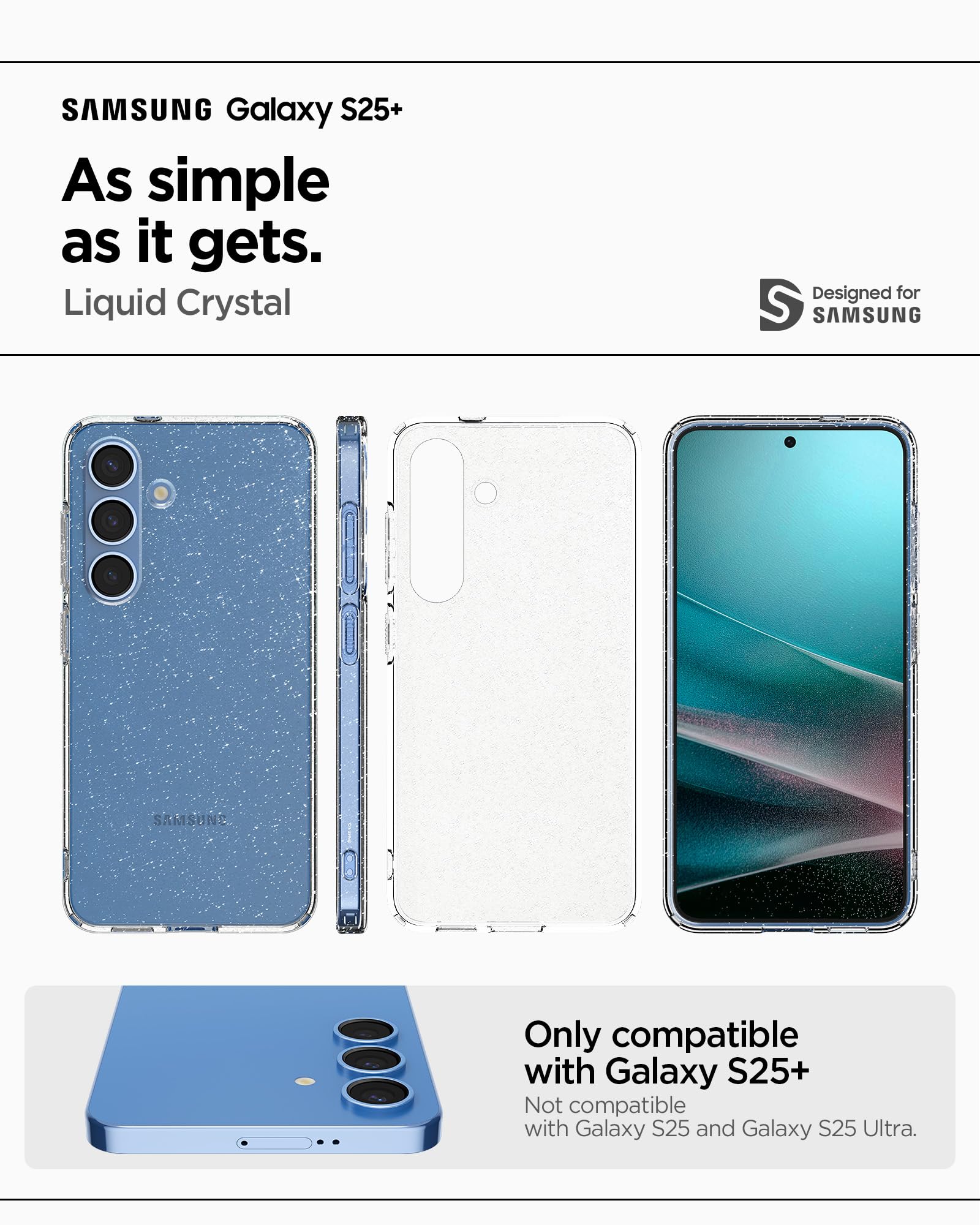 Spigen Liquid Crystal Designed for Galaxy S24 Case (2024) [Military-Grade Protection] - Crystal Clear