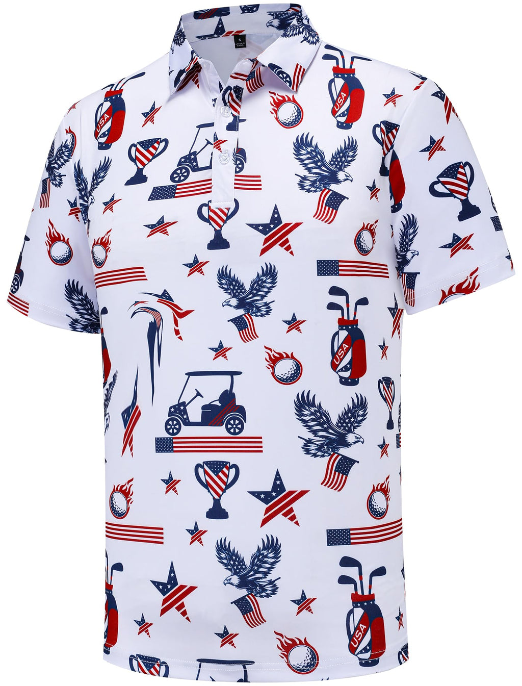 Men's Golf Polo Shirts Funny Golf Shirts for Men Performance Moisture Wicking Quick Dry Athletic Short Sleeve Shirts