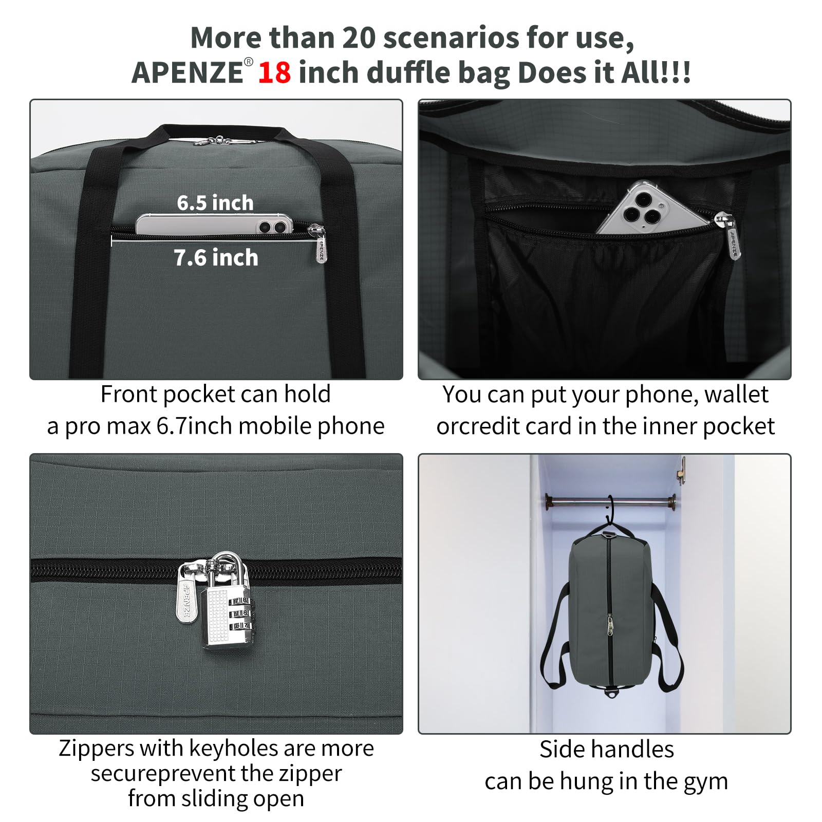 Apenze Small Gym Bag Carry On Bag - 12 in Mini Duffle Bag Lightweight for Overnight Travel(Camouflage)
