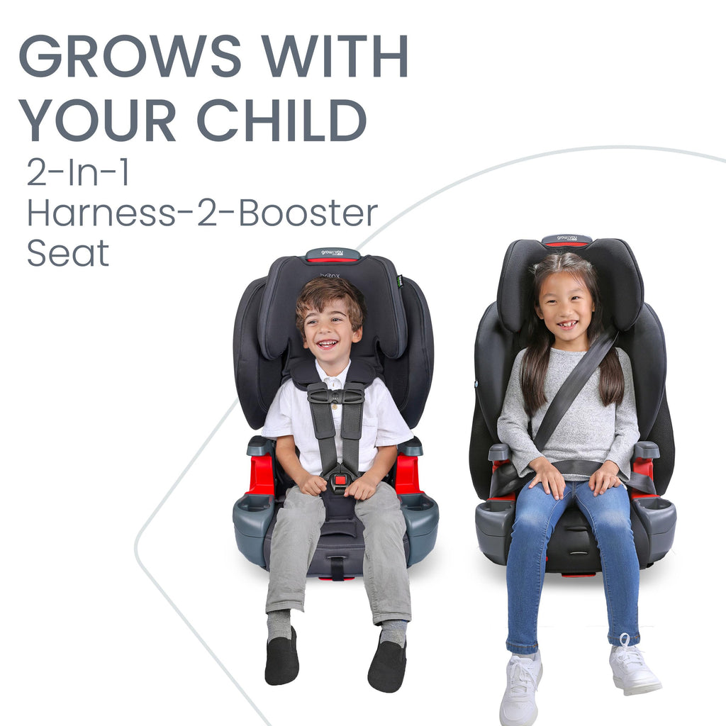 Britax Grow with You ClickTight Harness-2-Booster Car Seat, 2-in-1 High Back Booster, Black Contour