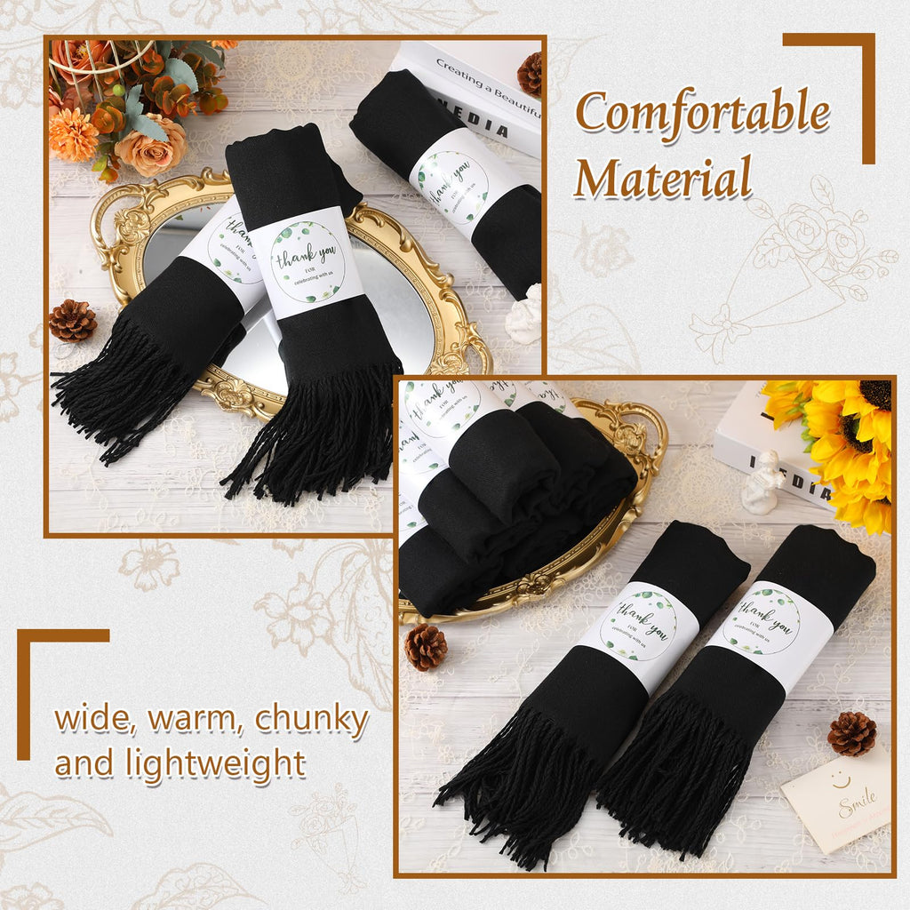 Ramede 50/100 Bulk Wedding Shawl Scarf for Women 79 x 28 Guests Shawl Wraps Gifts for Women Bridal Shawls with Thank Cards