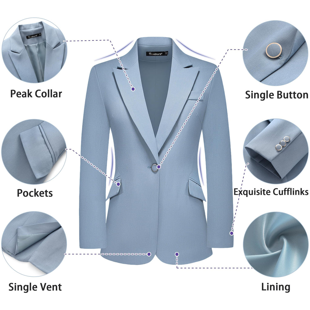 Women's Suit 2 Piece Set Pinstripe Blazer and Bootcut Dressy Pants Set for Work Office Business Outfits