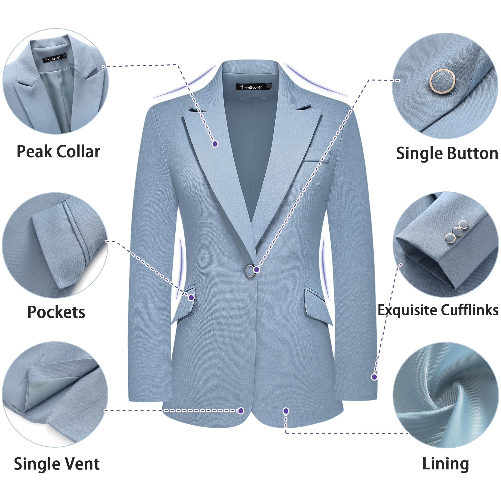Women's Suit 2 Piece Set Pinstripe Blazer and Bootcut Dressy Pants Set for Work Office Business Outfits
