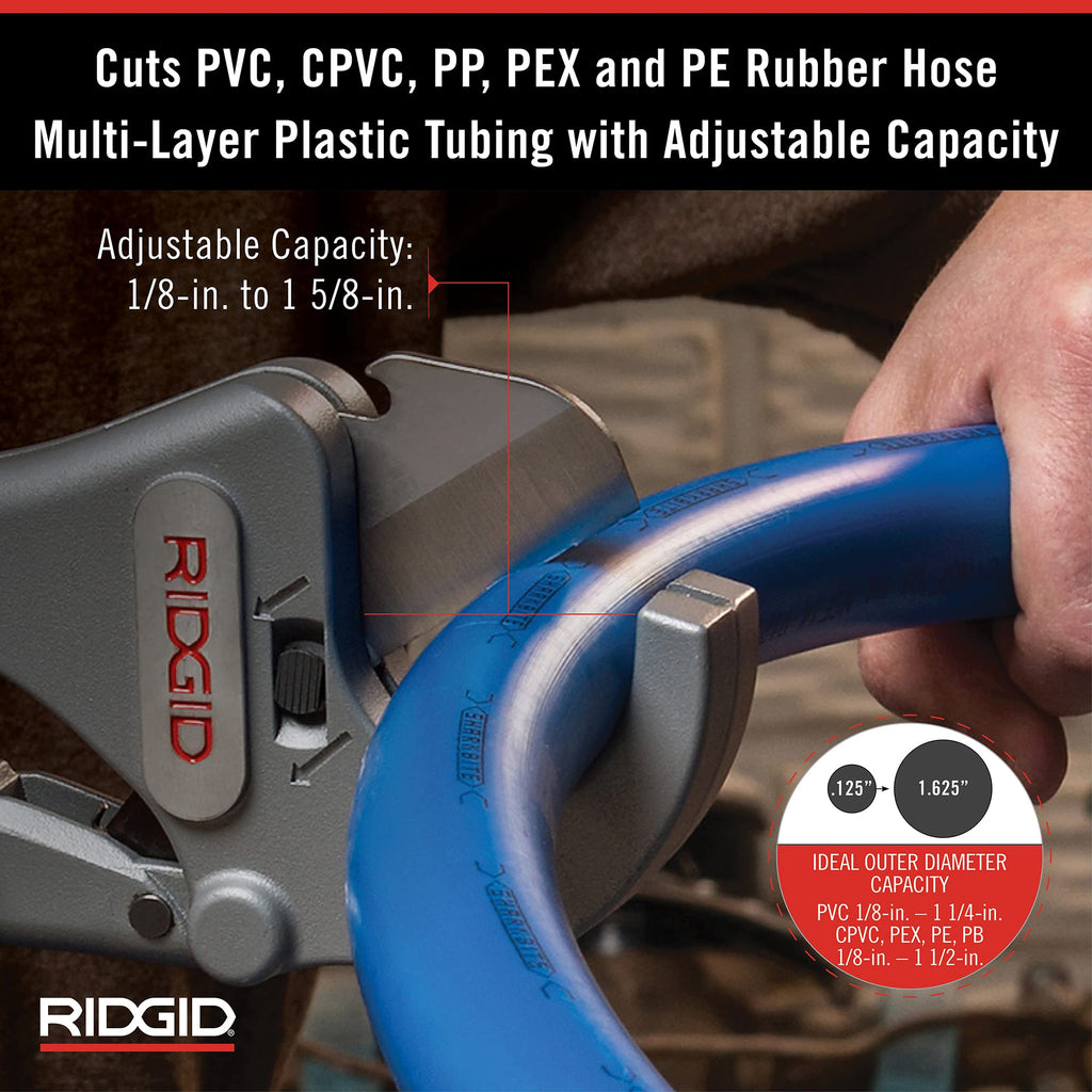 RIDGID RC-1625 Plastic Pipe Cutter and Replacement Blade Bundle