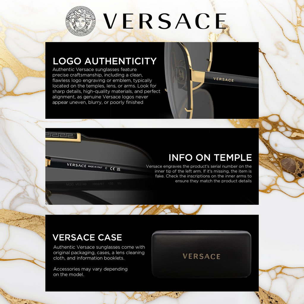 VERSACE VE2198 Phantos Shape Metal Sunglasses 54mm