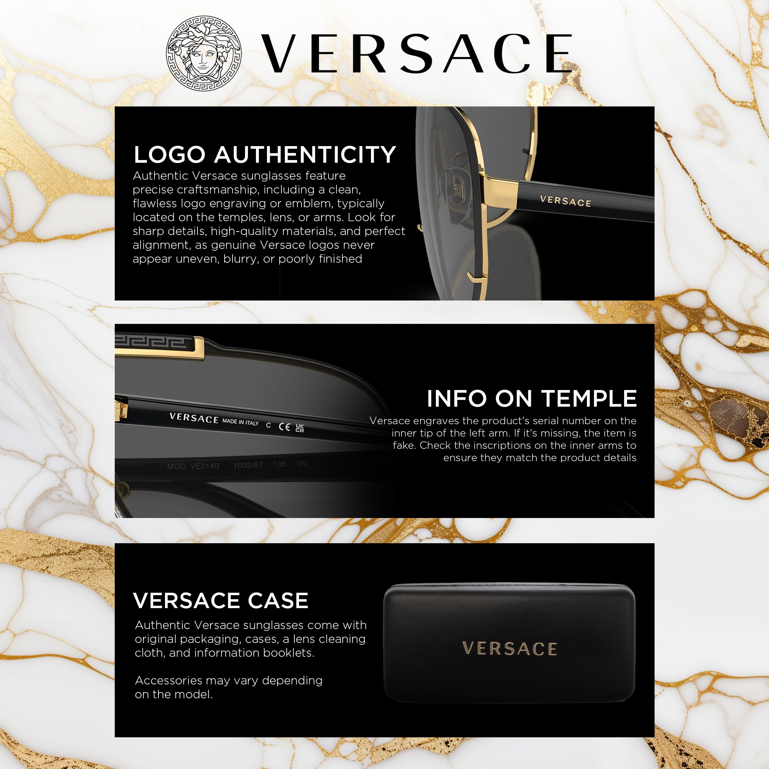 VERSACE VE2198 Phantos Shape Metal Sunglasses 54mm