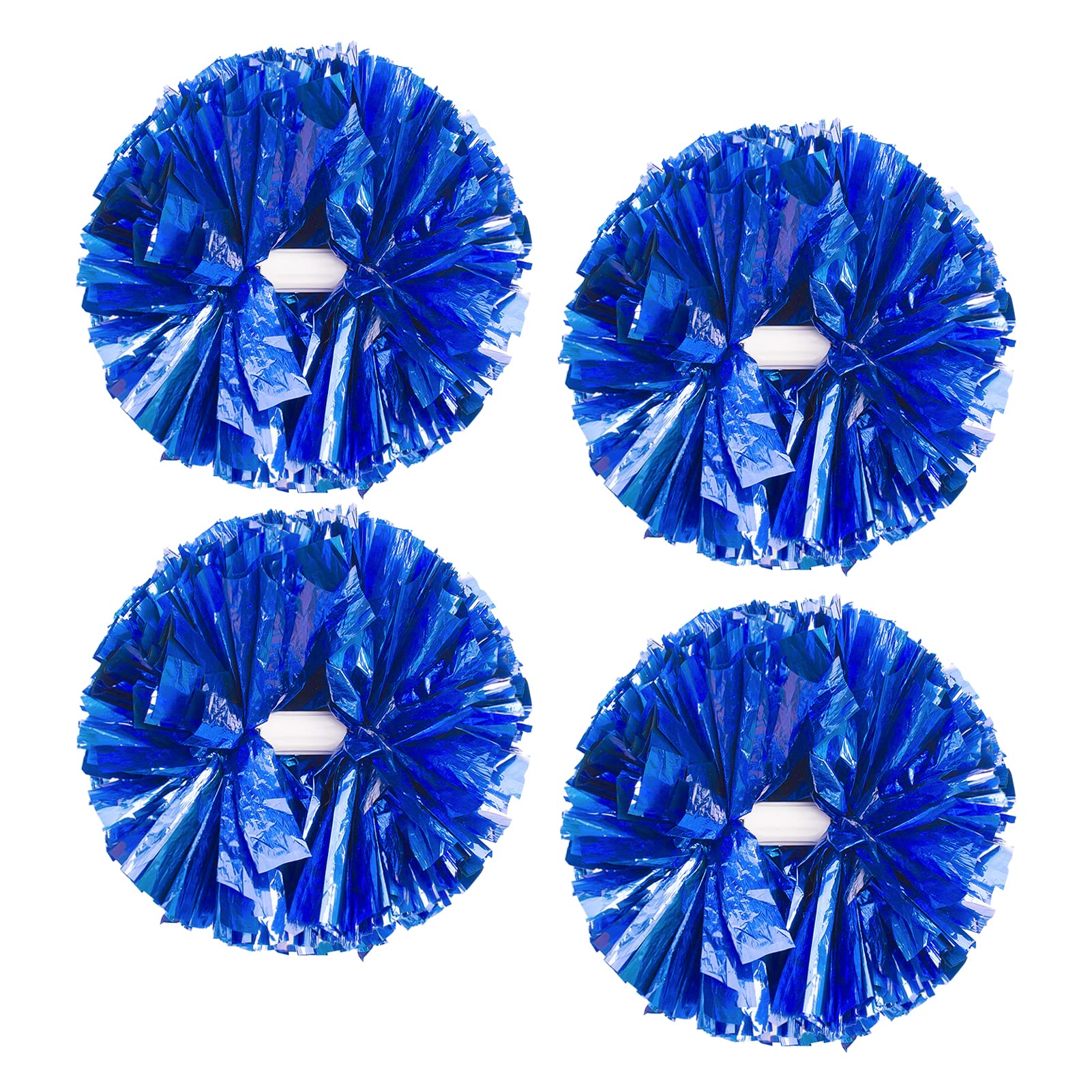 4Pcs Metallic Cheerleading Pom Poms, Creatiee 2 Pair Cheerleader Cheering Squad Pompoms for School Sports Dance Games Team Spirit Cheer