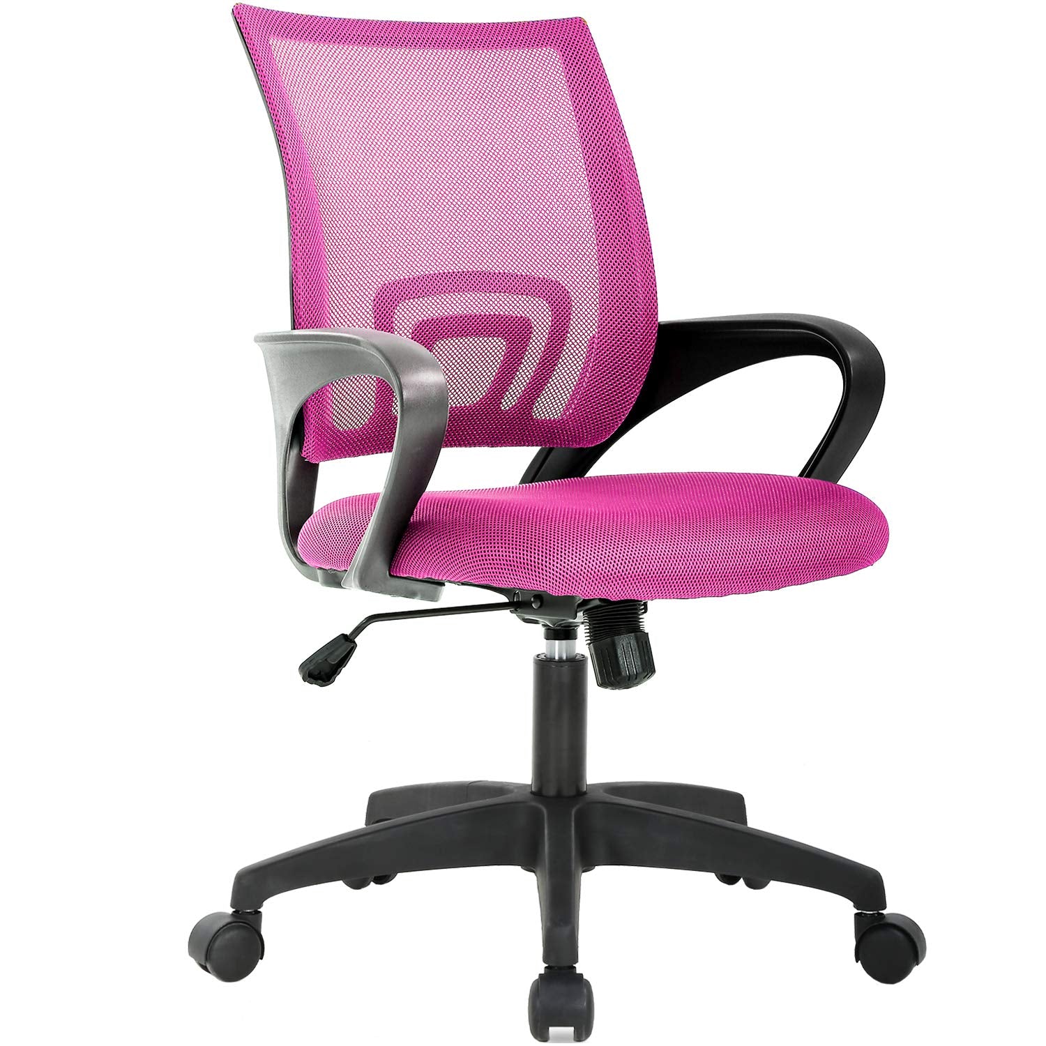 BestOffice Home Office Chair Ergonomic Desk Chair Mesh Computer Chair with Lumbar Support Armrest Executive Rolling Swivel Adjustable Mid Back Task Chair for Women Adults, Black (Black)