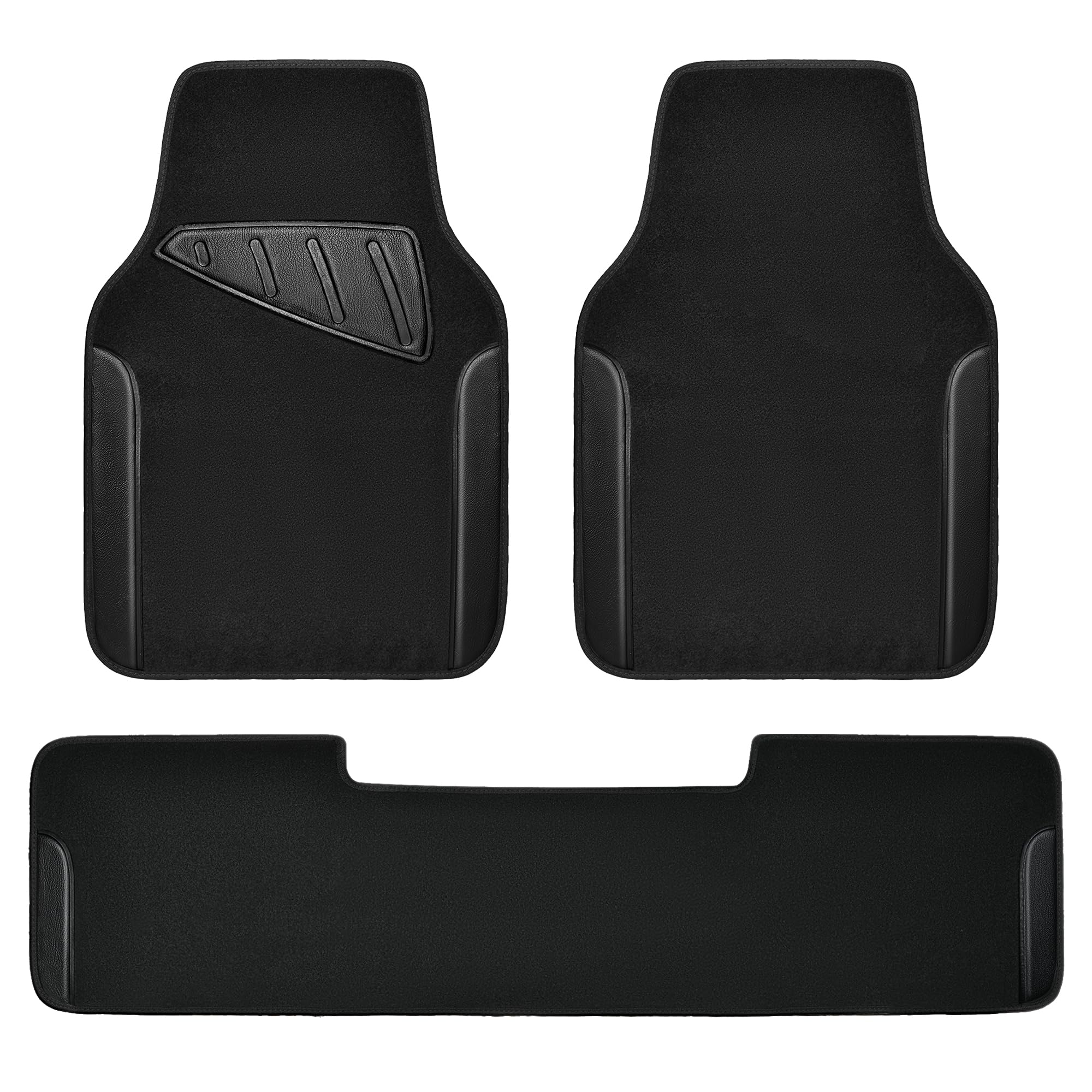 CAR PASS Beige Leather & Waterproof Car Carpet Floor Mats, Universal Car Mats Fit for SUV,Vans,sedans, Trucks,Set of 4pcs Car Carpet with Anti-Slip nibbs Driver Heel Pad (All Beige)