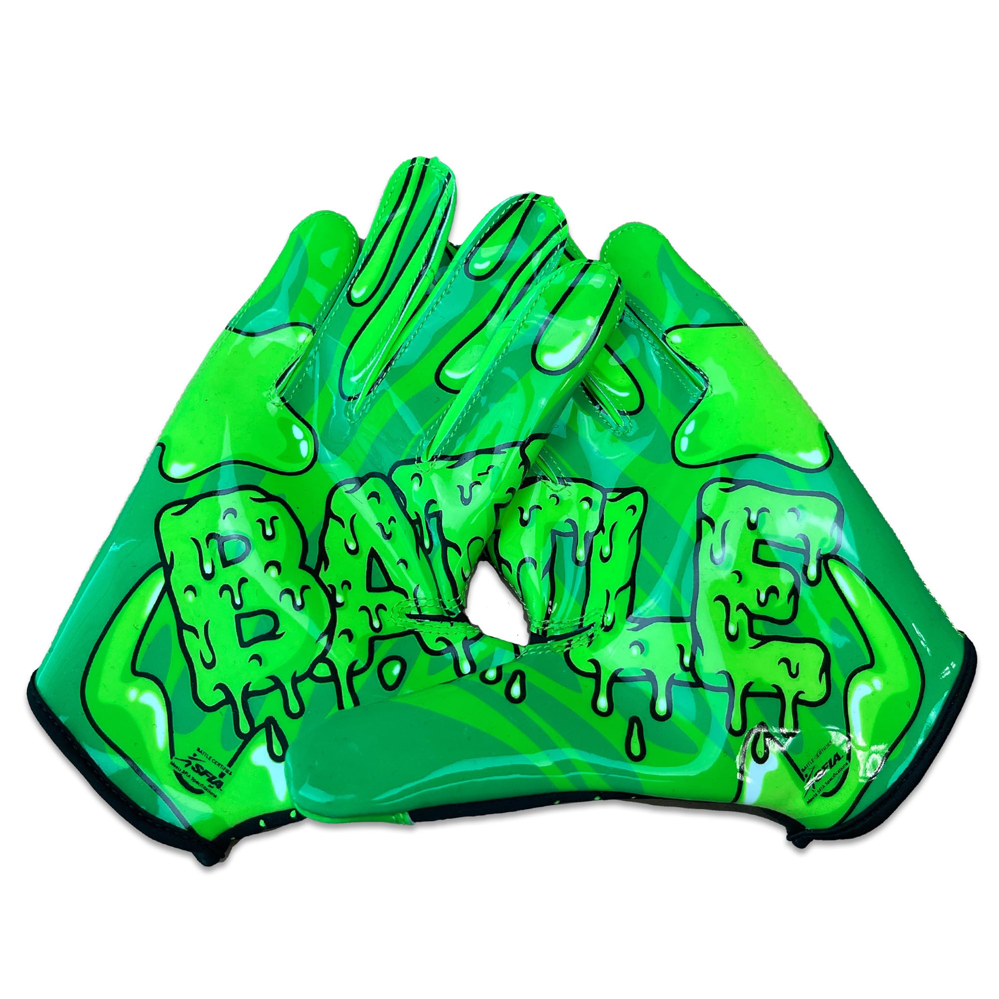Battle Doom Speed Football Receiver Gloves – Ultra Stick Grip, Compression Fit (Runs Tight – Size Up If Between Sizes), Youth & Adult Football Gloves