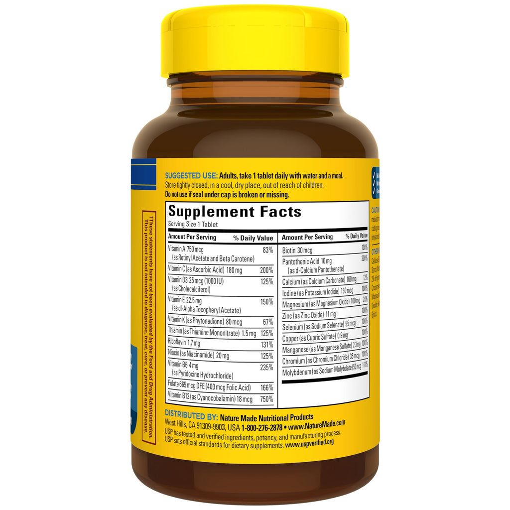 Nature Made Multivitamin for Him, Mens Multivitamins with No Iron, Daily Nutritional Support, Nature Made Multi Mens Vitamins & Minerals, 90 Tablets, 90 Day Supply