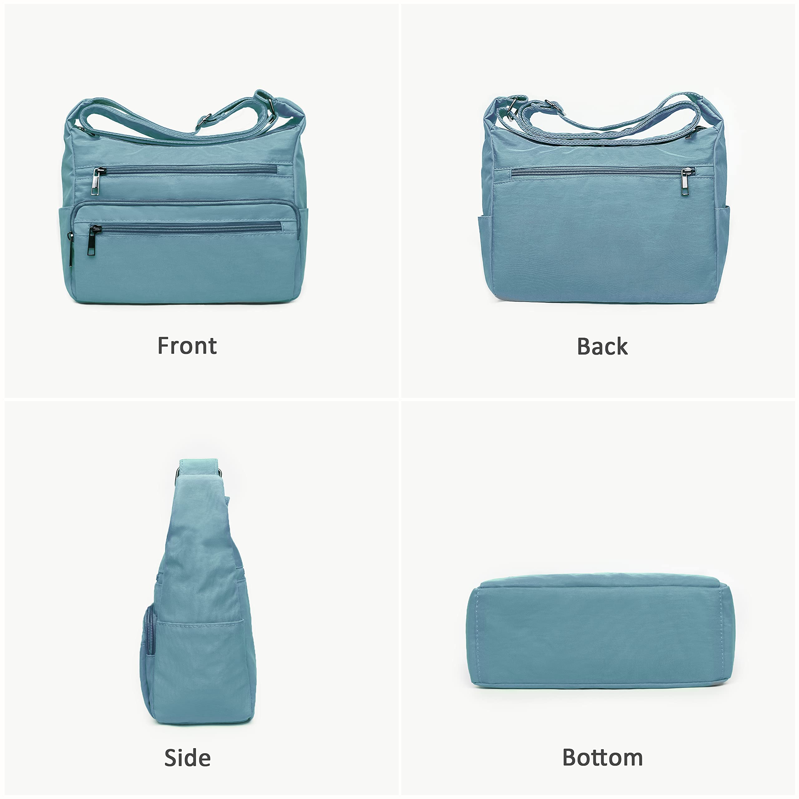 VOLGANIK ROCK RFID Purses for Women Fabric Nylon Multi Pocket Crossbody Bag Ladies Travel Handbag