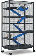 Metal Small Animal Cage 6-Tier Ferret Sugar Glider Cage for Chinchillas/Guinea Pig/Rabbit/Large Hamste Rolling Critter Nation Cage with Flannel ramps, Removable Tray,6 Doors Easy Clean