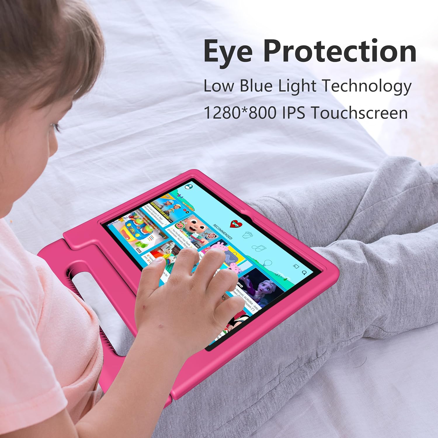 VNEIMQN 10.1 Inch Android 14 Tablet, 64GB Storage, Octa-Core Processor, WiFi Bluetooth, Dual Cameras, Protective Case Pink Included, Support Play Store