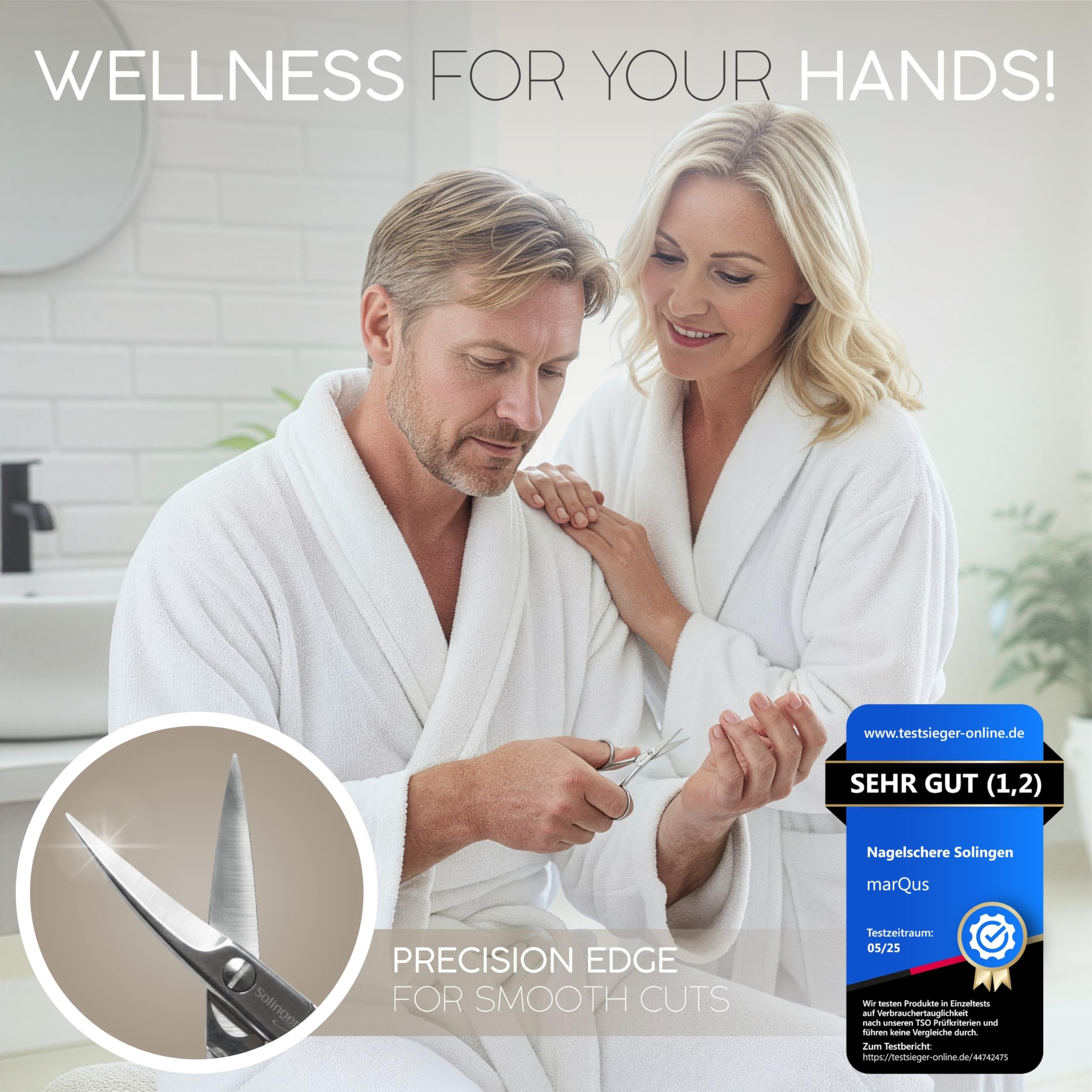 marQus - Straight nail scissors made in Germany Solingen for precise cutting of nails suitable as fingernail and toenail cutter with Premium Storage Case