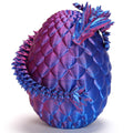 HEZUJ 3D Printed Dragon Dinosaur Egg,Articulated Crystal Dragon Fidget Toys,Prefilled Easter Basket Stuffers Eggs Filled, for Boys Girls Christmas Valentines Day Gifts (Purple Flying Dragon)