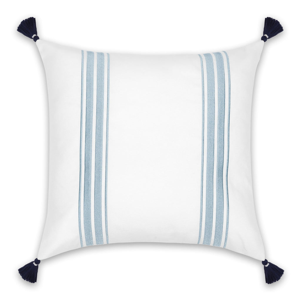 Hofdeco Premium Coastal Patio Indoor Outdoor Lumbar Pillow Cover Only, 12"x20" Water Repellent for Backyard, Couch, Baby Blue Green Floral with Piping