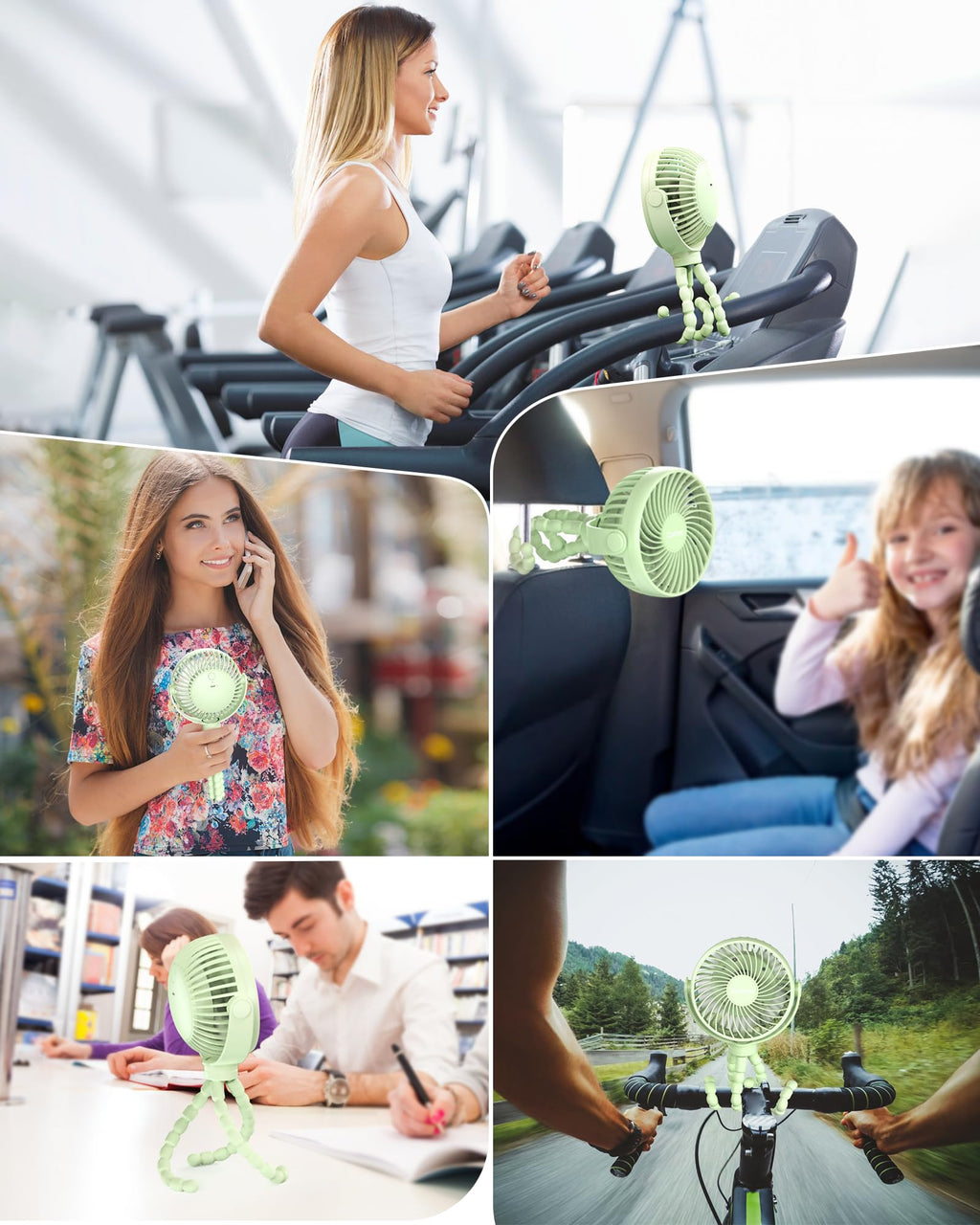 Coohea Stroller Fan Clip on for Baby, 4000mAh Rechargeable Battery Operated, Flexible Tripod, 3 Wind Speed, 360° Rotatable, Small Cooling Portable Fan for Car Seat Crib Golf Cart Bike Treadmill, Black